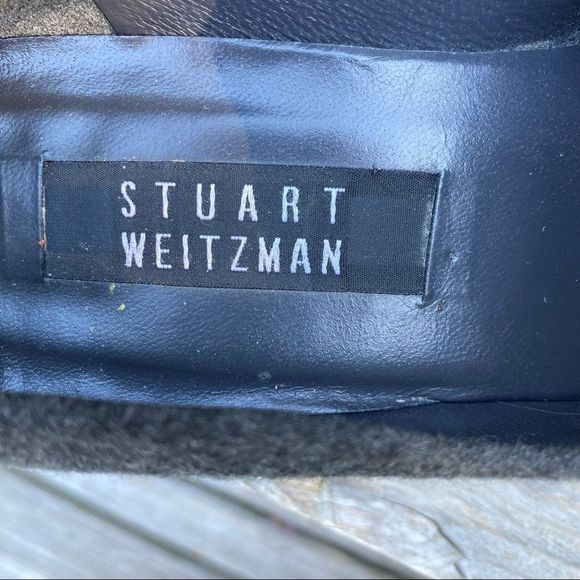 Stuart Weitzman Gray Wool chunky heel loafers 9.5 - Picture 8 of 9